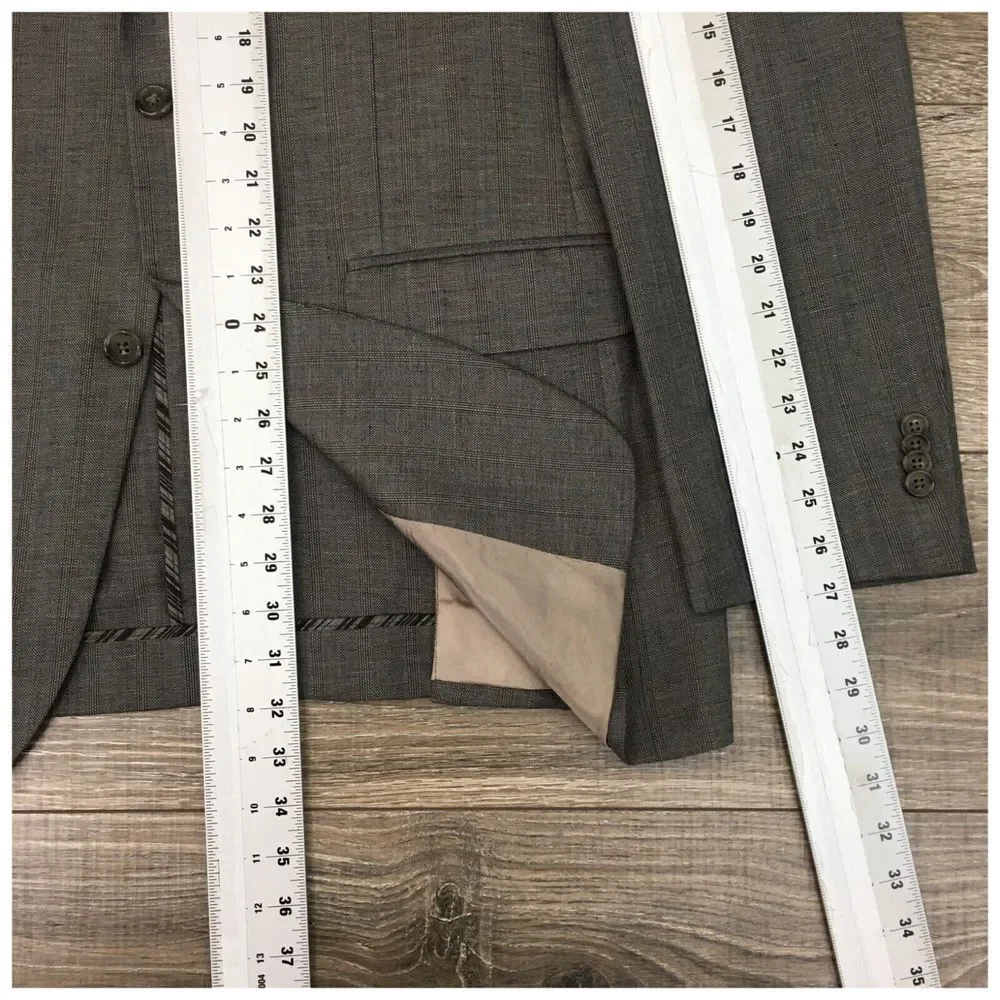 John Varvatos Mens Blazer Sport Coat Two Button‎ Casual Jacket 40L Linen Wool